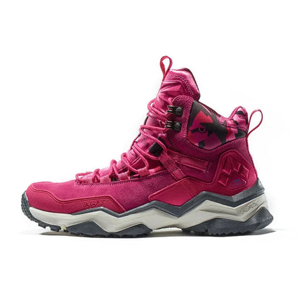 Pink RAX TerraShield Damen-Wanderschuhe mit Wildleder-Obermaterial und rutschfester Gummisohle für Trekking und Wandern.